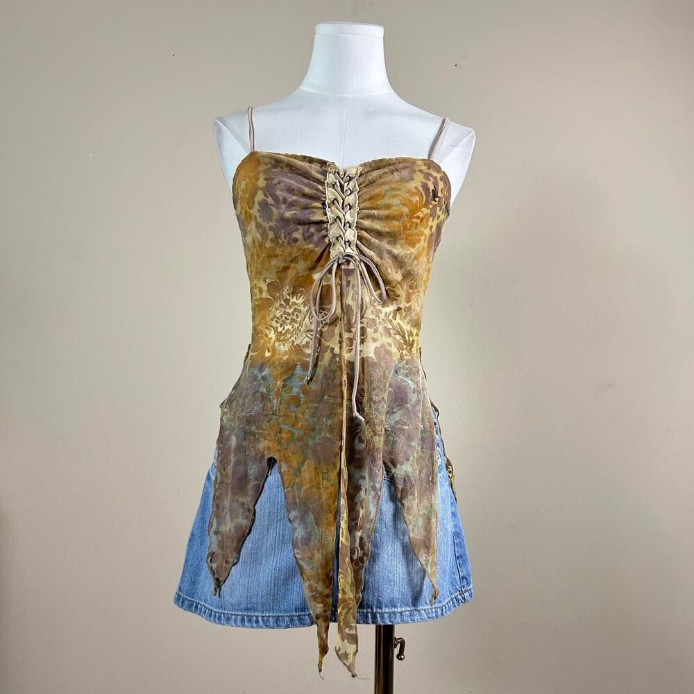 Gorgeous Kitty Y2K Handkerchief Hem Fairy Top